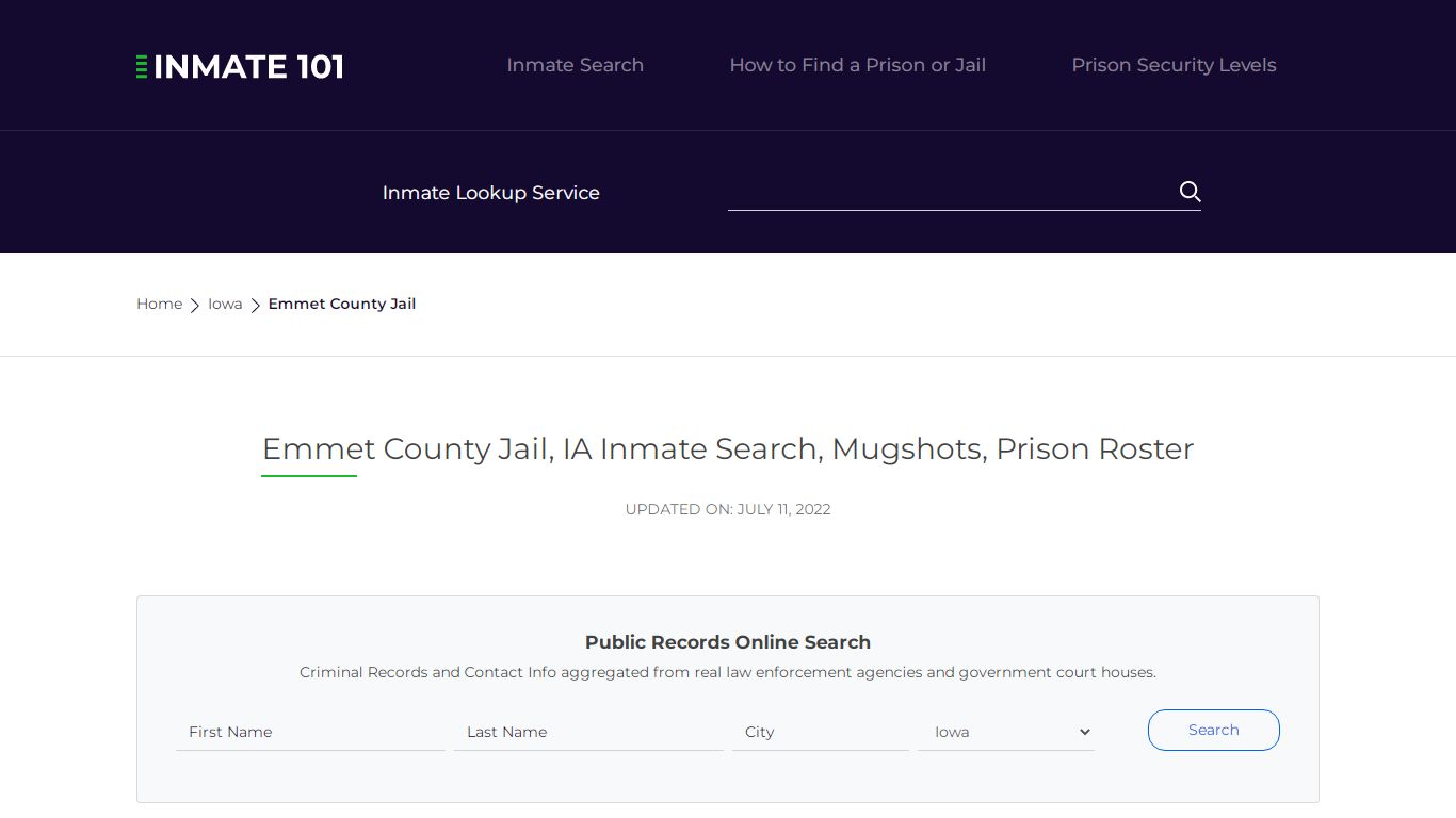 Emmet County Jail, IA Inmate Search, Mugshots, Prison Roster