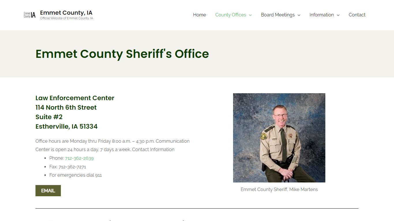 Sheriff – Emmet County, IA